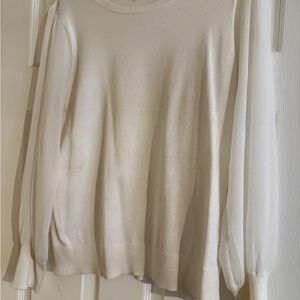 Elegant Calvin Klein sweater with sheer sleeves